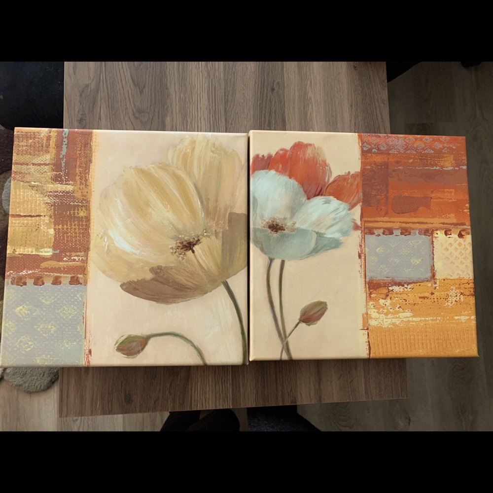 Flower Canvas Wall Art (matching set)